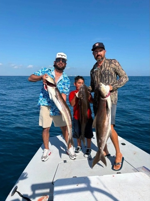 Anglers with a strong catch on open water near South Padre